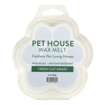 Pet House Wax Melt packaging with 'Fresh Cut Grass' scent on a white background