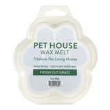 Pet House Wax Melt packaging with 'Fresh Cut Grass' scent on a white background