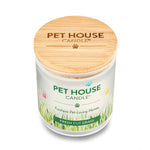 Pet House Candle with a wooden lid on a white background