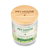 Pet House Candle with a wooden lid on a white background