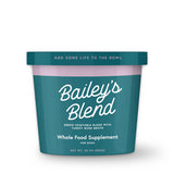 Bailey's Blend whole food supplement container for dogs on a white background