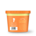 Orange container with 'Green Juju' branding and text on a white background