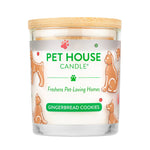 Pet House Candle with gingerbread cookies scent on a white background