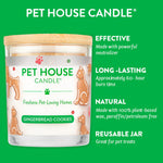 Pet House Candle with gingerbread cookies scent on a green background