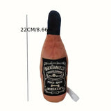 Plush toy shaped like a bottle with 'Jack Daniel's' branding, featuring a measurement label on a white background.