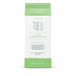 Green Juju pet food packaging with text and a white background