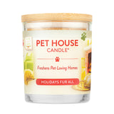 Pet House Candle with a wooden lid on a white background