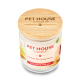 Pet House Candle with wooden lid on a white background