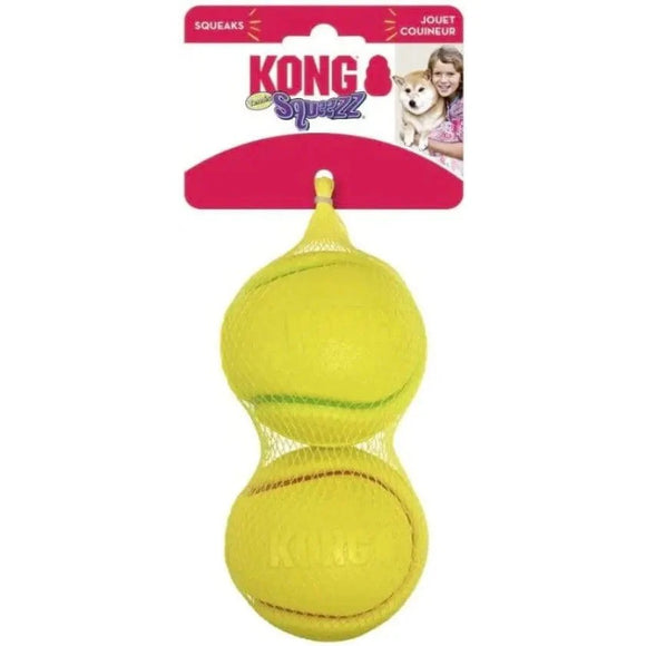 Kong Squeezz Tennis Ball 2 Pack Assorted Large