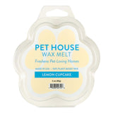 Pet House Wax Melt packaging with lemon cupcake scent on a white background