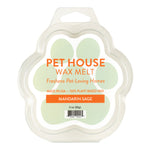 Pet House Wax Melt packaging with paw print design on a white background