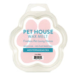 Pet House Wax Melt packaging with pink paw design on a white background