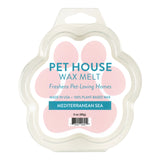 Pet House Wax Melt packaging with pink paw design on a white background