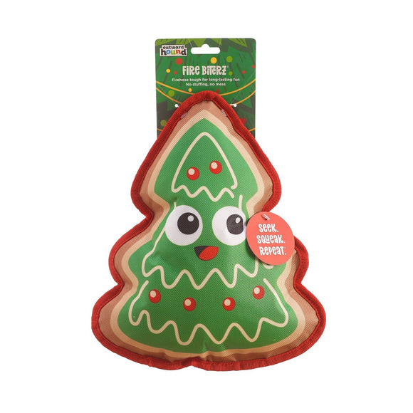 Outward Hound Fire Biterz Christmas Tree Cookie Dog Toy