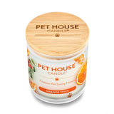 Pet House Candle with wooden lid on a white background