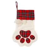 Plush Plaid Paw Stocking