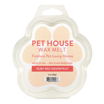 Pet House Wax Melt packaging with paw shape on a white background