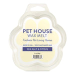 Pet House Wax Melt packaging with 'Sea Salt & Citrus' scent on a white background