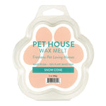Pet House Wax Melt packaging with paw design on a white background