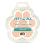 Pet House Wax Melt packaging with paw design on a white background