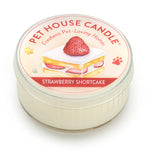 Pet House Candle in Strawberry Shortcake flavor on a white background