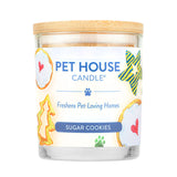 Pet House Candle with 'Sugar Cookies' flavor on a white background