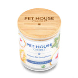 Pet House Candle with a wooden lid on a white background