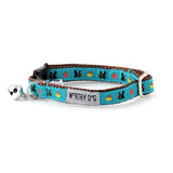 Squirrely Teal Cat Collar