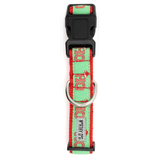 The Worthy Dog Santa's Cheer Dog Collar Green