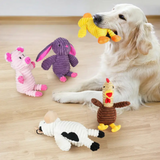 Assorted Plush Farm Animal Dog Toy