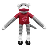 WSU Cougar Sock Monkey Pet Toy