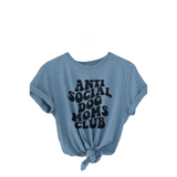 Anti Social Dog Mom Graphic T-Shirt Heather Slate