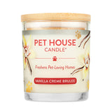 Pet House Candle with vanilla crème brèle fragrance on a white background
