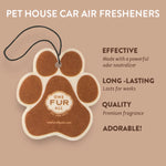 Pet house car air freshener with paw design on a beige background