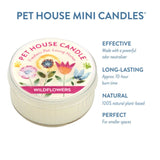 Pet House Mini Candle with floral design on a white background