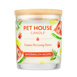 Pet House Candle with watermelon and lime design on a white background