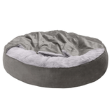 Fur Haven Wave Fur & Velvet Hooded Donut Pet Bed