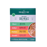 Box of Portland Pet Food Company dog meals on a white background