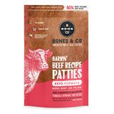 Bones & Co Frozen Raw K9 Barkin' Beef Patties 6lb