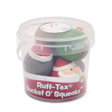 HuggleHounds Bucket O Squeaks Holiday Ruff Tex 5pk