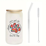 Girl Who Loves Her Dogs Glass Tumbler with Straw