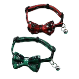 Plaid Holiday Cat Collar with Bow