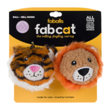 Fab Cat Faball Lion Tiger 2pk Cat Toy