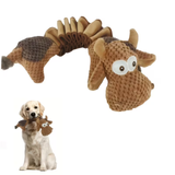 Squeaky Crinkle Cow Plush Dog Toy