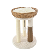 Max & Marlow Rattan Wicker Cat Tree with Toy