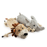 Stuffless Bottle Insert Elephant & Lion Squeaker Crinkle & Rope 2pk
