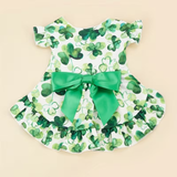 St Patrick's Day Clover Dress with Bow