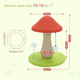 PAWZ Road Cat Scratching Post Mushroom w/ Pom-Poms