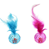 Max & Marlow Ball with Feathers Asst Bulk Cat Toy