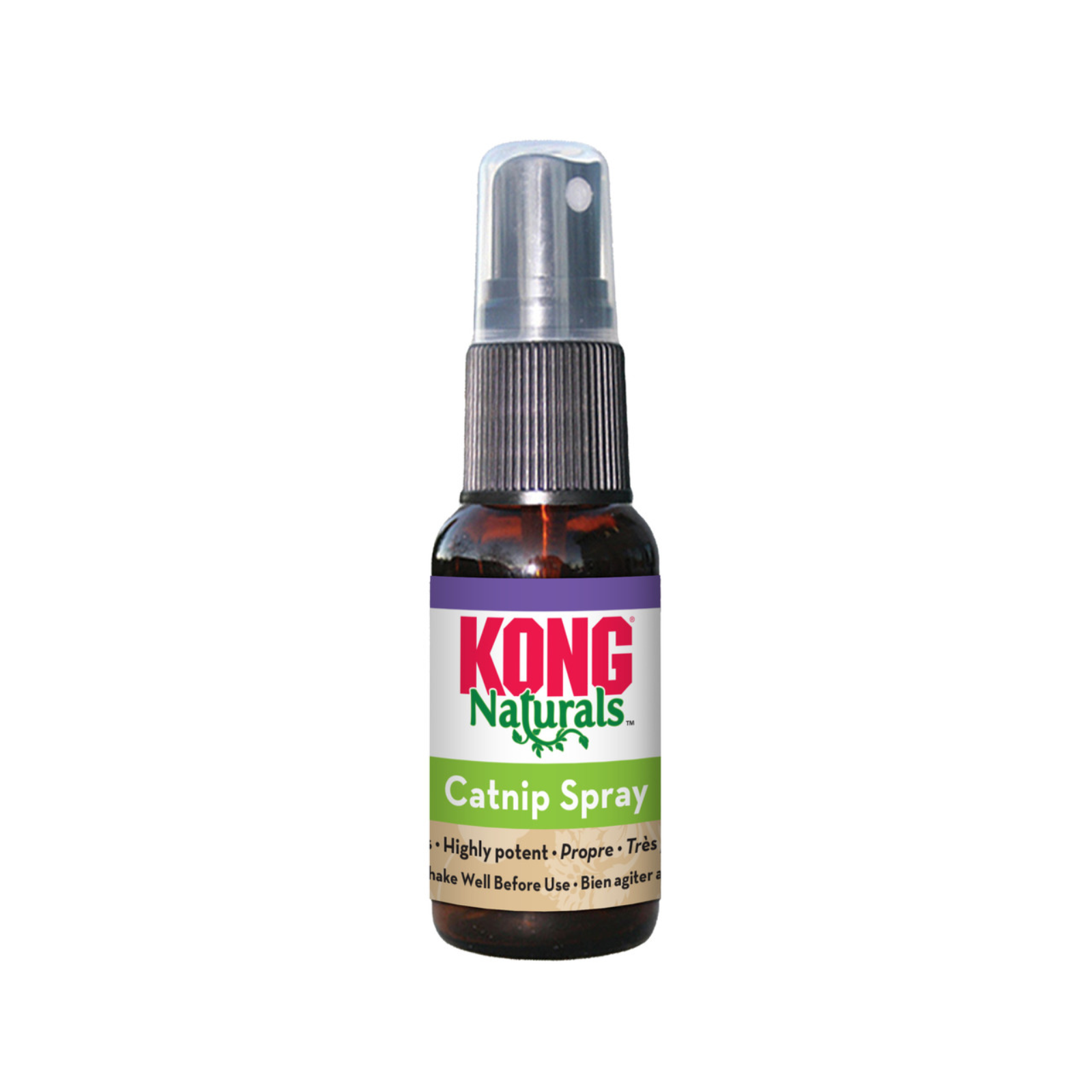 Bottle of Kong Naturals Catnip Spray on a white background